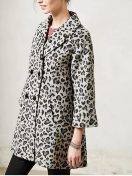 Anthropologie Jackets & Blazers - Anthropologie Elevenses Leopard Swing Trapeze Coat Size Large EUC